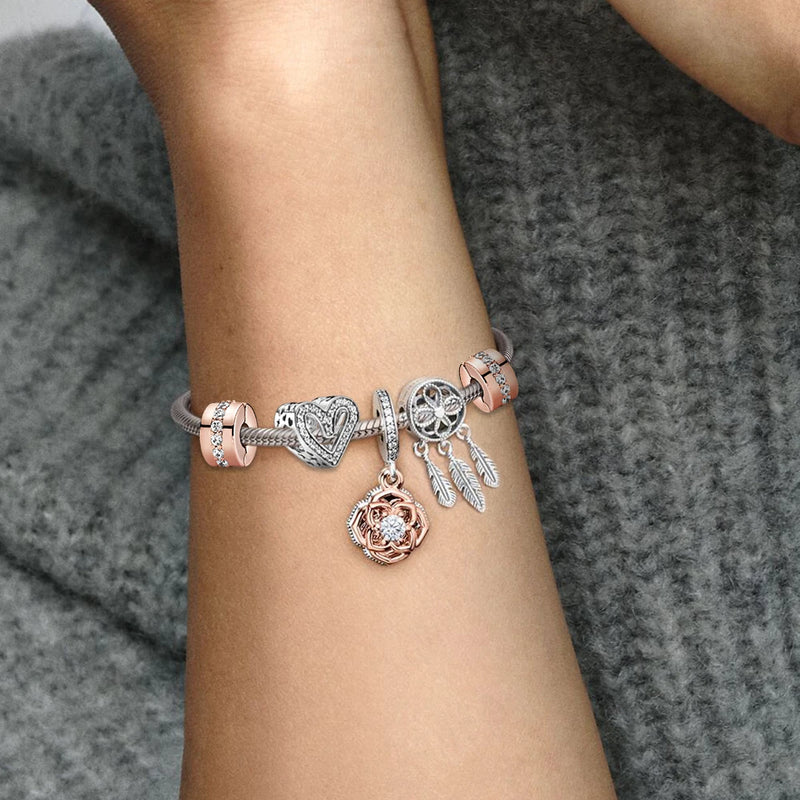 luxe armband in kwaliteit, 925s zilver en rose goud, voor vrouwen, verjaardagcadeau, cadeau voor geliefde
