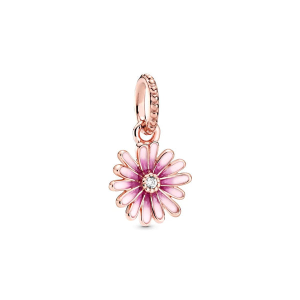 rose goud bloem bedel gepersonaliseerd voor armbanden in pandora stijl met hartjes
