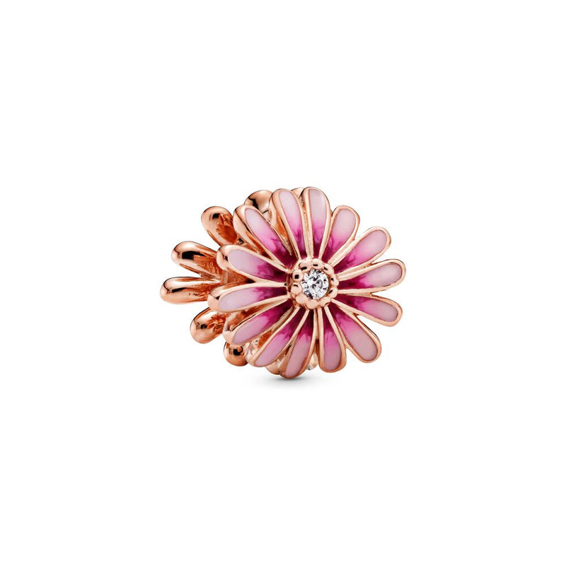 bloem bedel met zirkonia steen in 925 zilver, luxe rose goud bedel sieraad voor vrouwen